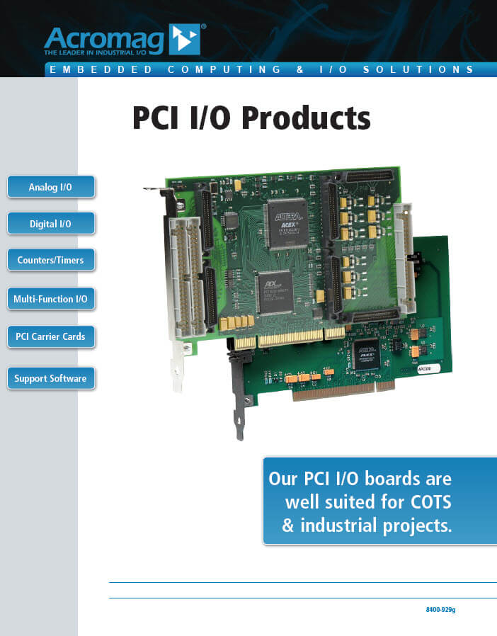 PCI/O Products Brochure PCI/O Products Brochure